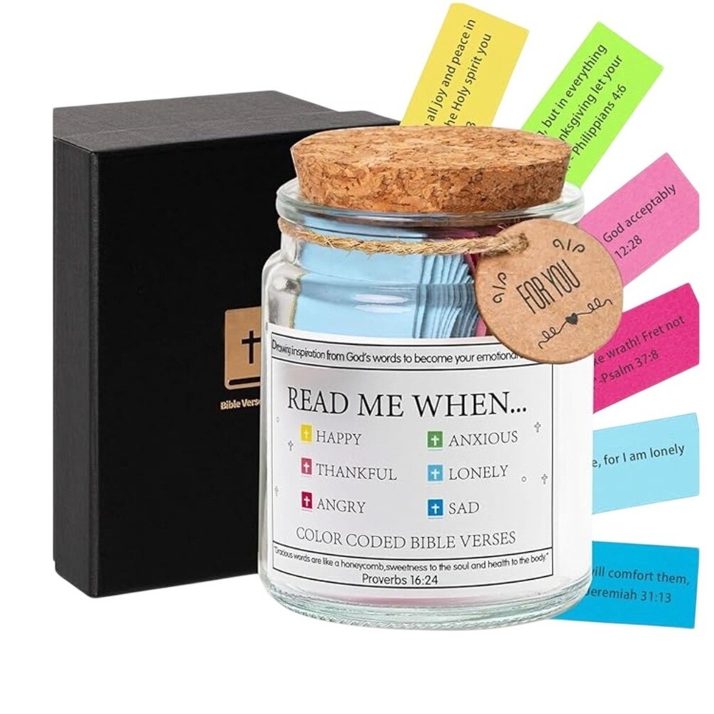 Bible Verses Jar Color Coded Inspirational Scripture Readings Gift Box